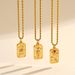 Hot Sale Vacuum Plated Gold Zircon Necklace Stainless Steel Square Sun Star Seal Pendant Necklace_ipsvogv.com
