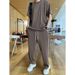 Men's Clothing short sleeved trousers suit men's loose large size cool high end two piece suit for middle aged and young people sports a set of_ipsvogv.com
