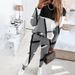 Women's Clothing 2024 new two piece set contrast color printing long sleeved round neck casual fashion suit_ipsvogv.com