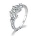 Fashion Celtic knot engagement ring for women Princess square zircon platinum plated jewelry_ipsvogv.com
