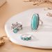 New Combination Bohemian Feather Large Turquoise 3-piece Set Ring_ipsvogv.com