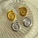 Unisex INS Hot Selling Fashionable Retro Titanium Steel Fine Polished Conch Thread Dancer Earrings_ipsvogv.com