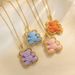 Titanium steel necklace colorful biscuit bear hot selling all-match temperament cold wind clavicle chain Accessorie_ipsvogv.com