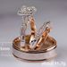 Cao Shi's hot selling three piece ring set Rose gold color separated shining zircon ring women's luxury engagement ring_ipsvogv.com