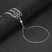 Gothic Style Hollowed Out Minimalist Fashion Foot Accessories Diamond Turquoise Tassels With Finger Chains_ipsvogv.com
