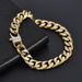 Hip Hop Stainless Titanium Steel Denim Buckle Six-Sided Sandblasted Trendy Cuban Chain Men's Bracelet_ipsvogv.com