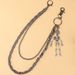 Gunmetal Black Double-Layer Chain With Skull Pendant - Punk Hip-Hop Gothic Belt Chain For Men & Women_ipsvogv.com