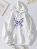 Women's Hoodie Long Sleeve Hoodies & Sweatshirts Printing Pocket Casual Flower Butterfly_ipsvogv.com