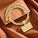 Full Diamond Bank Card Hip-Hop Necklace Creative Design Alloy Rhinestone Cuban Chain Pendant_ipsvogv.com