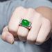 Luxury Ethnic Style Domineering Men's Agate Green Chalcedony Open Ring, Simple And Fashionable Jewelry_ipsvogv.com