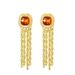 Small French style exaggerated earrings temperament geometric tassel long earrings ancient stroke light luxury earrings_ipsvogv.com