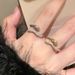 Serpentine Female Personalized With Zircon Open Niche Design, High End, Unique Finger Ring, Cold Style, Versatile Ring Design, End, , Style,_ipsvogv.com