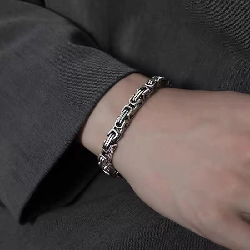 Crazy Speed Gao Qiqiang Same Style Imperial Cuban Dragon Bone Chain Men's Internet Celebrity Hip-Hop Street Titanium_ipsvogv.com