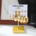 Personalized Punk Earrings Creative Metal Elements Geometric Gold Earrings Set 6 Piece Set_ipsvogv.com