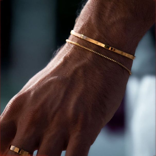 New High Value Gold Bracelet For Boys Trendy High End Personality Niche Men's Bracelet Jewelry For Boyfriend_ipsvogv.com