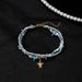 Hot Selling New Turtle Pendant Sea Star Turquoise Double Layer Beach Anklet_ipsvogv.com