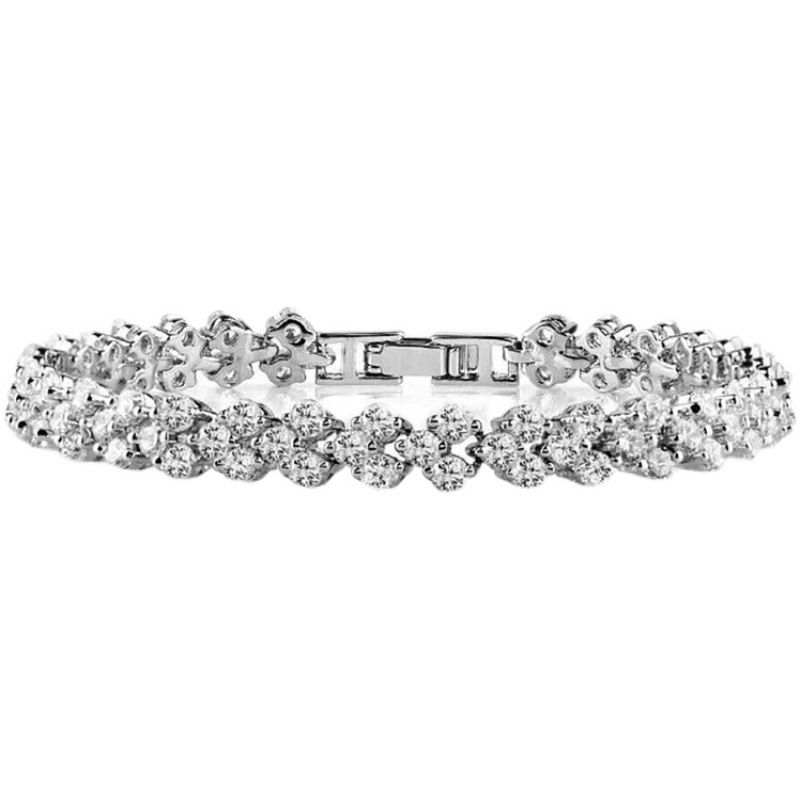 Shining Three Row Diamond Roman Bracelet Female Element Crystal Bracelet Female_ipsvogv.com