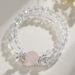 Natural White Double-layer Powder Crystal Ball Fox Butterfly Bracelet, Exquisite And Fashionable Online Novice String_ipsvogv.com