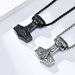 Retro Nordic Viking Triangle Knot Thor's Hammer Titanium Steel Necklace Cross border E commerce Stainless Steel Jewelry Pendant_ipsvogv.com