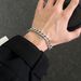 Cuban Men Titanium Steel Cross Bracelet Women Trendy Cool Hip Hop Minimalist Style Niche Design Couple Jewelry_ipsvogv.com