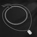 Unisex hot selling hip hop men's double layer pendant necklace titanium steel tag metal chain sweater chain jewelry_ipsvogv.com