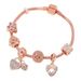 Family Love Brilliant Diamond Rose Gold Beaded Hollow Carved Women's Decorative Bracelet_ipsvogv.com