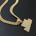 Diamond Studded FASTMONEY Spliced Letter Pendant Necklace, Trendy Hip-hop Style Rapper Outfit, Necklace Accessory_ipsvogv.com
