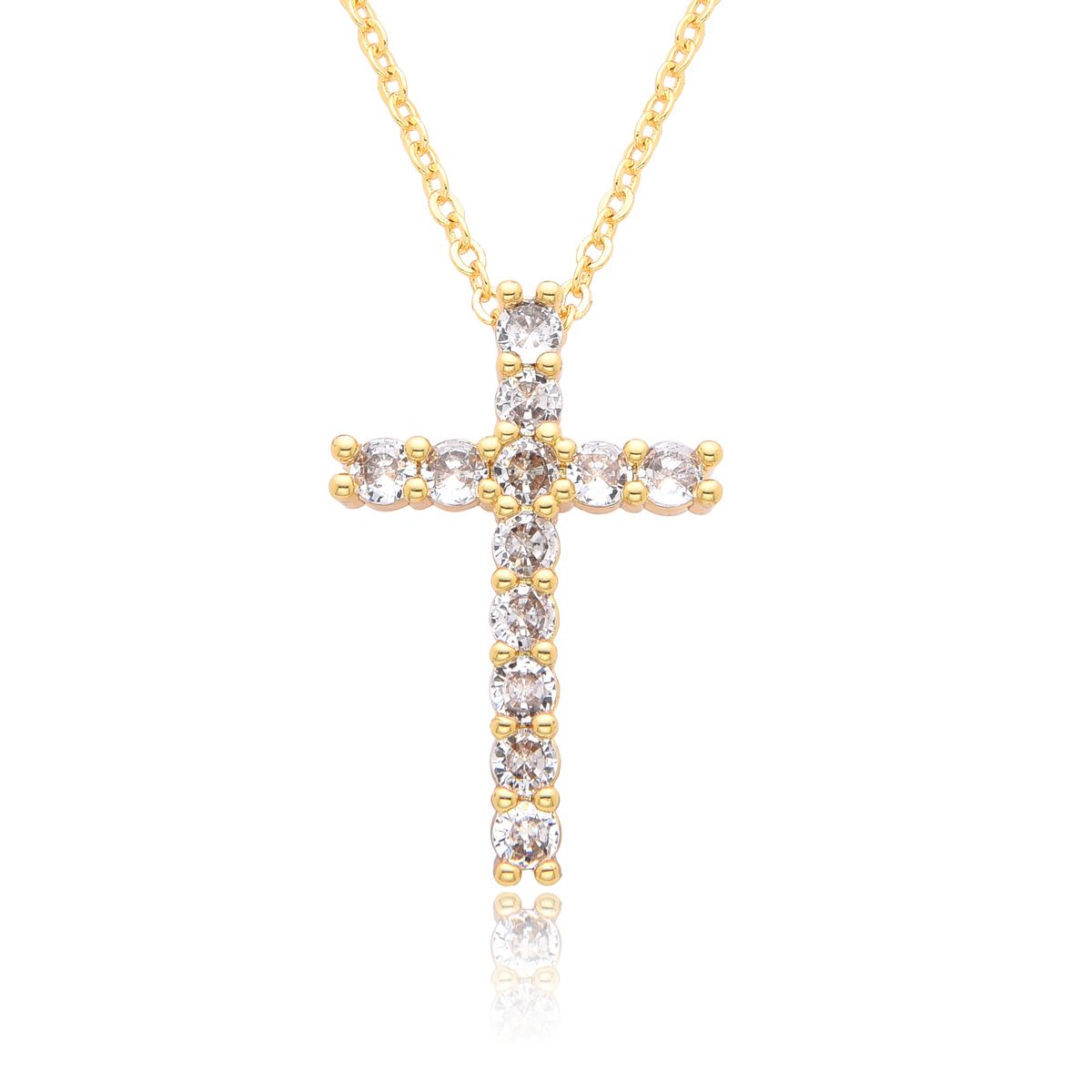 Fashion Cross Micro Inlaid Necklace Popular Women's Fashion Accessories Japanese And Korean Cross Pendant Gift Clavicle Chain_ipsvogv.com
