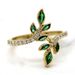 Cao Shisen's Olive Branch Small Fresh Leaf Popular Geometric Ring_ipsvogv.com