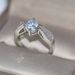 Fashion Eight Arrows and Eight Hearts Female Engagement Ring White Gold Plated with Zircon Accessories_ipsvogv.com