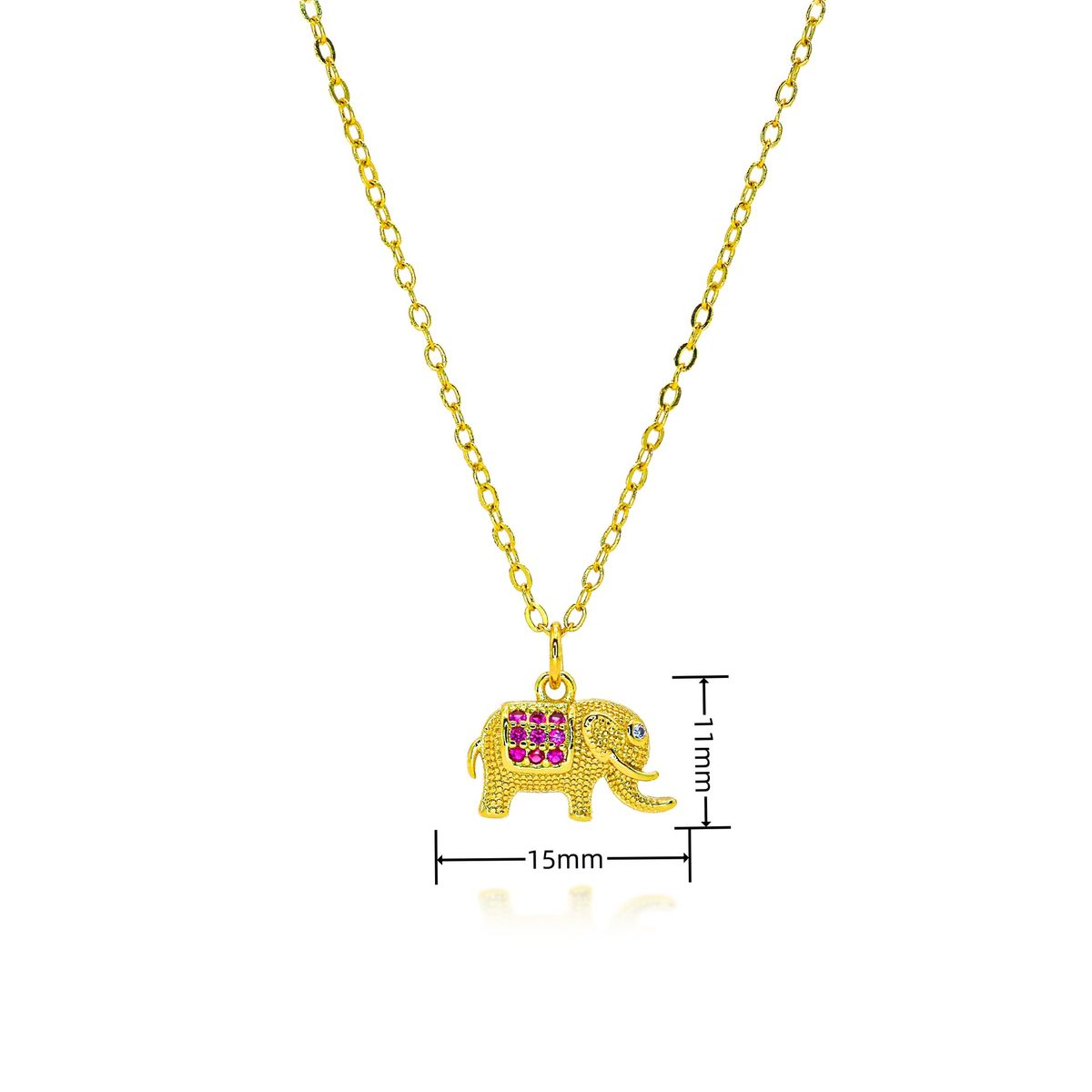 Copper Elephant Pendant Necklace For Women - Micro Inlaid Zircon, Cute Clavicle Chain, INS Style Jewelry Gift_ipsvogv.com