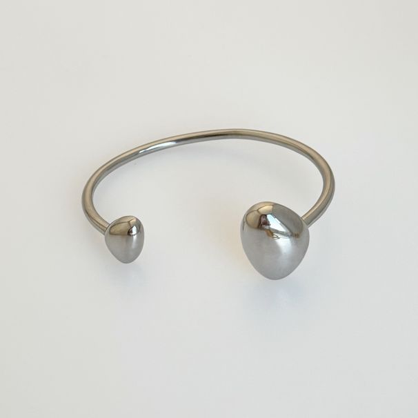 Unisex Electroplated Titanium Steel Fine Polishing Irregular Tear Shaped Open Bracelet_ipsvogv.com