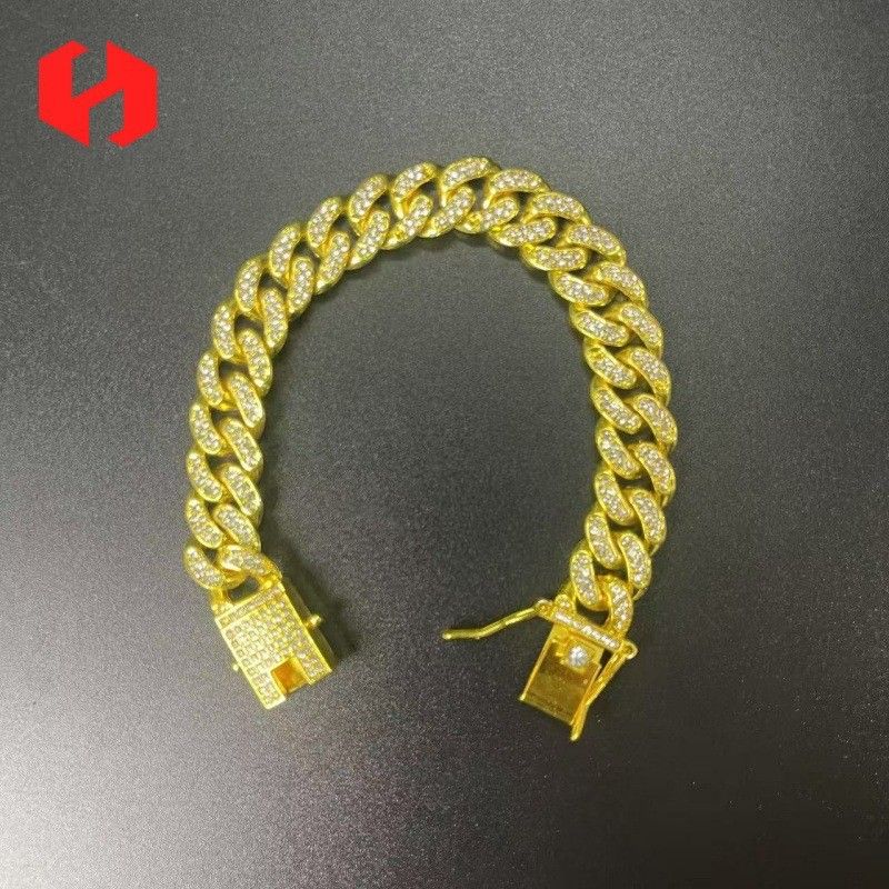 Hip Hop Pet Collar Cuban Dog Chain Full Diamond Necklace Buckle Gold Silver_ipsvogv.com