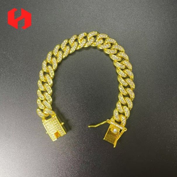 Hip Hop Pet Collar Cuban Dog Chain Full Diamond Necklace Buckle Gold Silver_ipsvogv.com