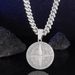 Cross Star Round Trendy Fashion Alloy Full Diamond Geometric Hip Hop Pendant Necklace_ipsvogv.com