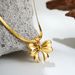 Gold Bowknot Necklace French Style Elegant Snake Light Luxury High-end Ribbon Knot Clavicle Chain_ipsvogv.com