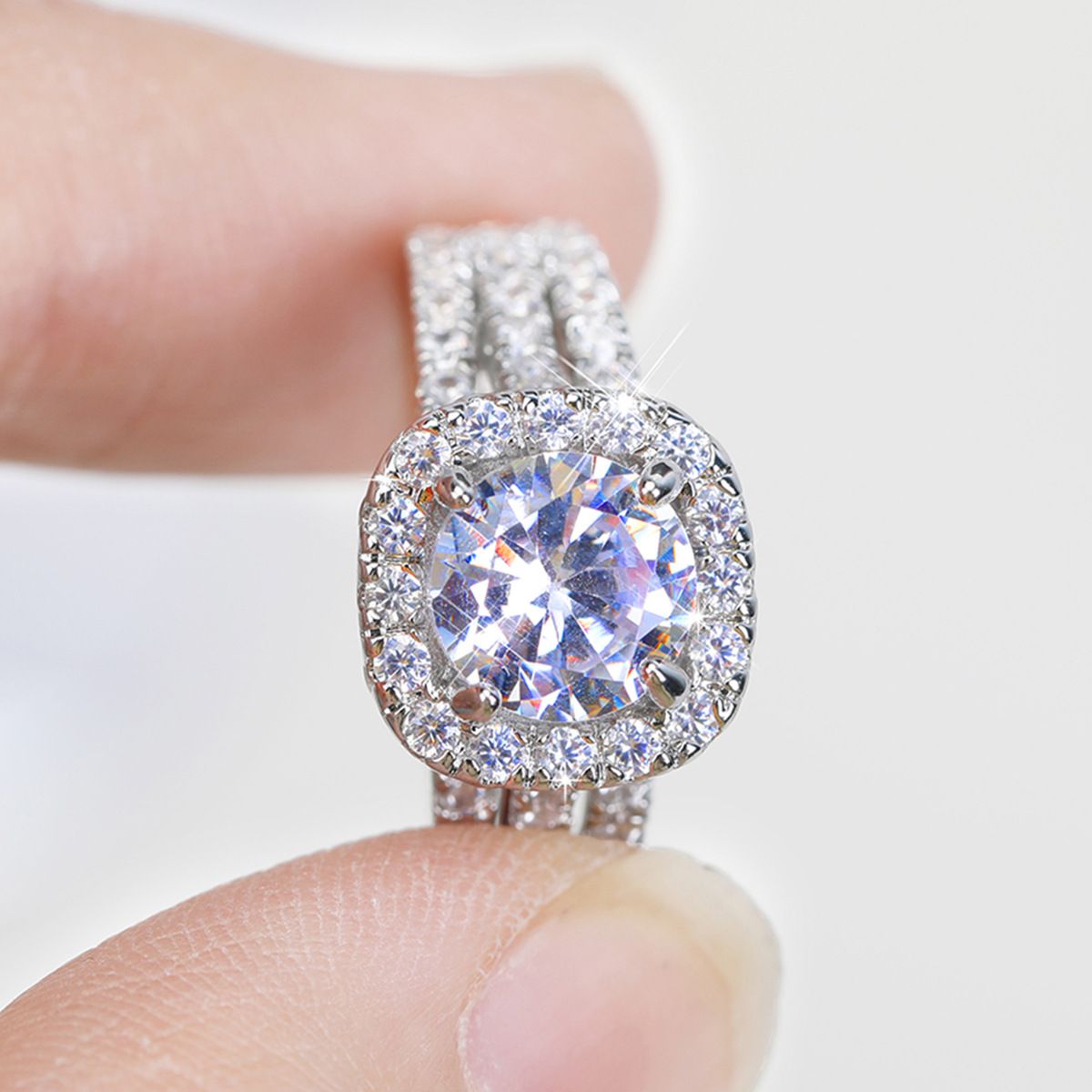 Women's Fashion Zircon Full Diamond Genuine Gold Plated Ring, Female Niche_ipsvogv.com