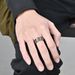Titanium steel men's ring ring Ancient Egyptian Ankh feather lucky symbol ring_ipsvogv.com