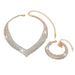 popular atmospheric rhinestone silver plated bridal jewelry necklace bracelet elastic ring suit dress_ipsvogv.com