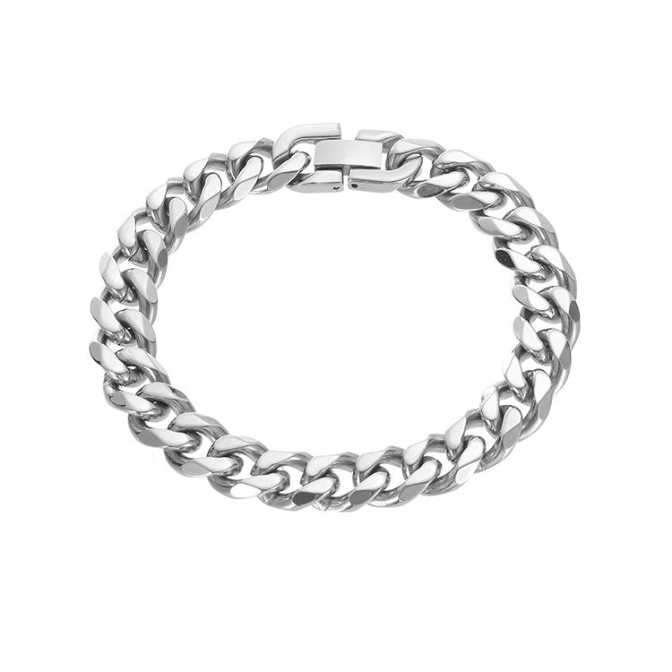 Hip-Hop Trend Brand Titanium Steel Cuban Punk Street Style Men's Simple Versatile Bracelet_ipsvogv.com
