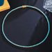 Blue Turquoise Clavicle Brass Gold Plated Single Row 3mm Hip Hop Tennis Chain Necklace Jewelry_ipsvogv.com
