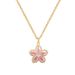 Steel 【 Titanium 】 Pink Five Petal Flower Light Luxury Temperament Gorgeous Full Diamond Necklace Women's Versatile 【 】_ipsvogv.com