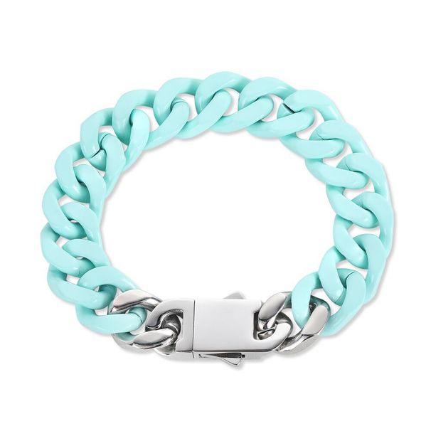 Men's Jewelry Cuban Bracelet Jewelry Men's Niche Macaron Color Titanium Steel Bracelet No Fading Jewelry Set_ipsvogv.com