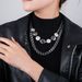 Jewelry Fashion Trend Alloy Thick Chain Double Layer Round Cake Necklace Personality Clavicle Chain_ipsvogv.com