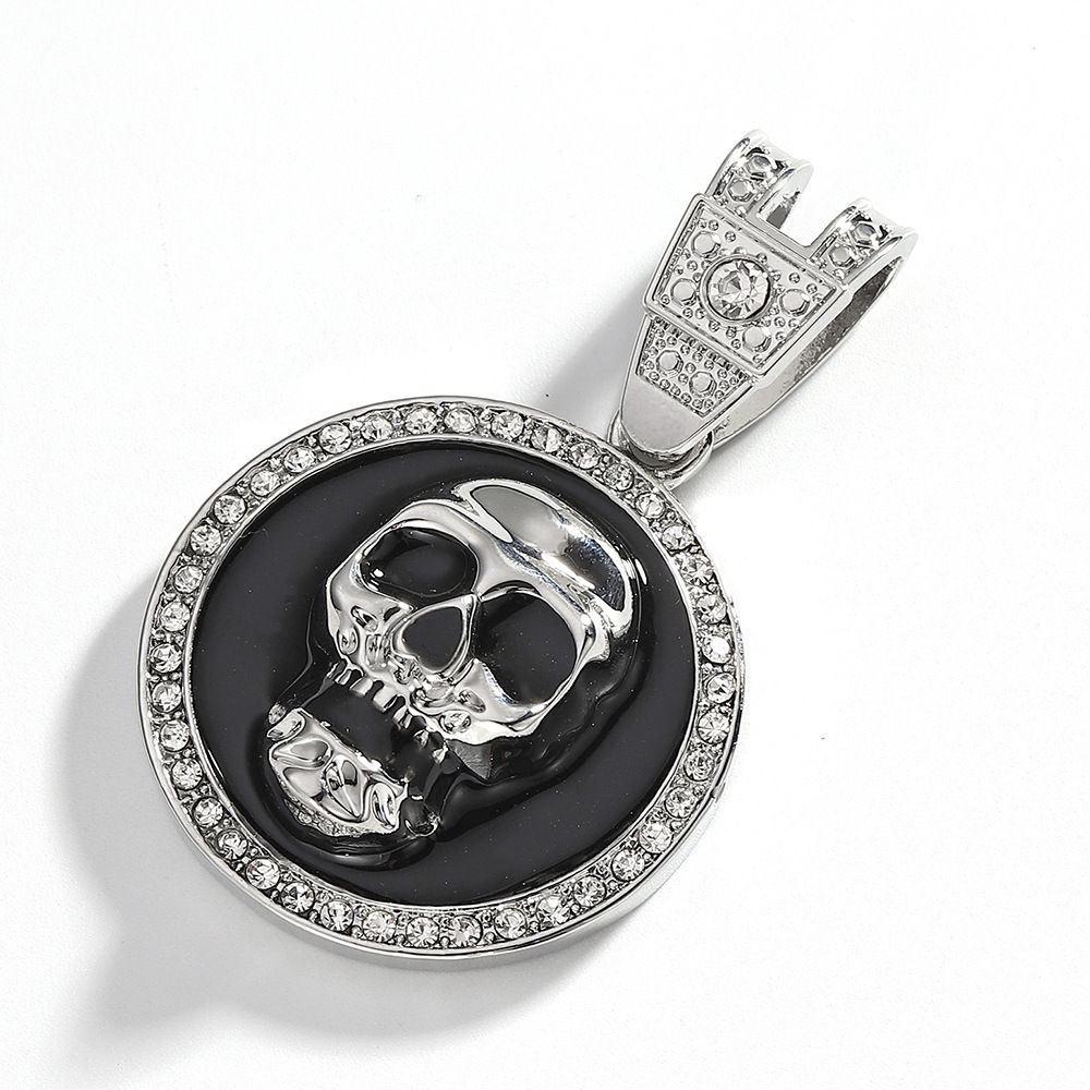 hot Selling Drop Oil Alloy Skull Pendant, Domineering And Cool Personality, Trendy Hip-hop Necklace, Men's_ipsvogv.com