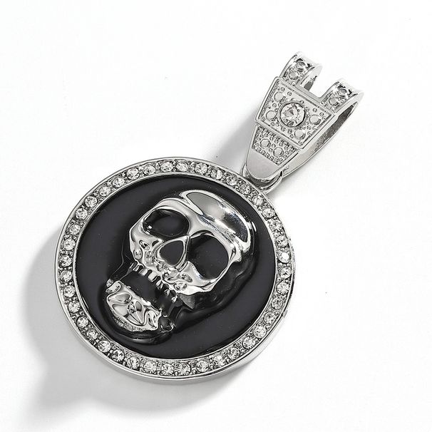 hot Selling Drop Oil Alloy Skull Pendant, Domineering And Cool Personality, Trendy Hip-hop Necklace, Men's_ipsvogv.com
