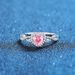 Small Niche Design S Pure Silver Heart-shaped Pink Purple Full Diamond Closed Female Ring 6 * 6mm_ipsvogv.com