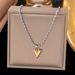 Blogger's Light Luxury Niche Design, Gold Silver Color Titanium Steel Heart Rice Bead Necklace, Women's Collarbone_ipsvogv.com