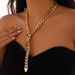 Fashion Belt Buckle Necklace Women's Metal Chain Decoration Simple Alloy Clavicle Chain Accessories_ipsvogv.com
