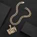 New Product Full Diamond Double Row Stereoscopic Letter Pendant Personalized Hip Hop Trendy Street Dance Cuban Necklace_ipsvogv.com